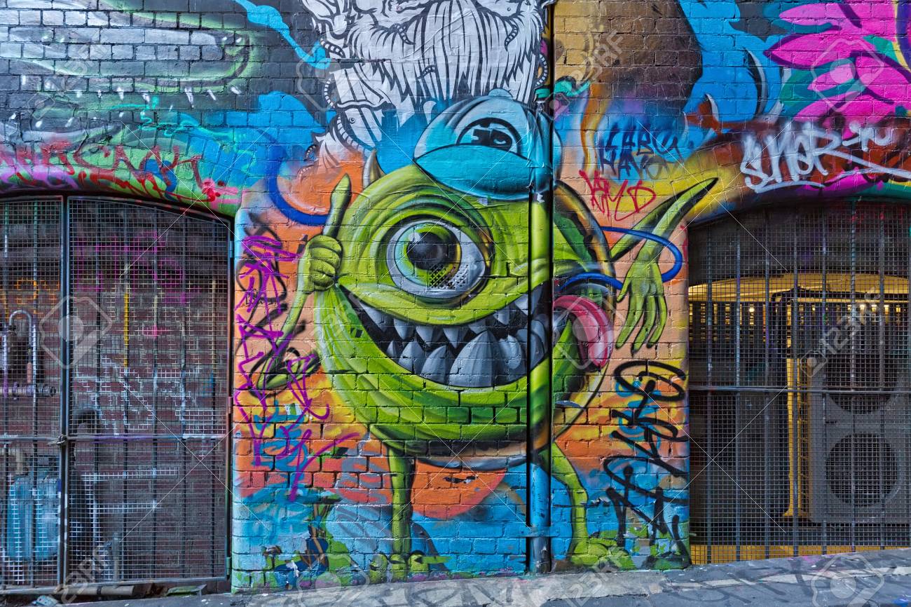 Detail Graffiti Monster Inc Nomer 25