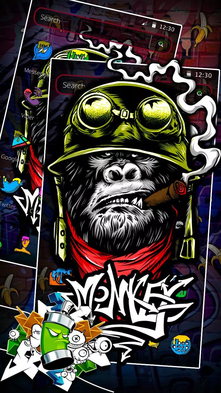 Detail Graffiti Monyet Nomer 2