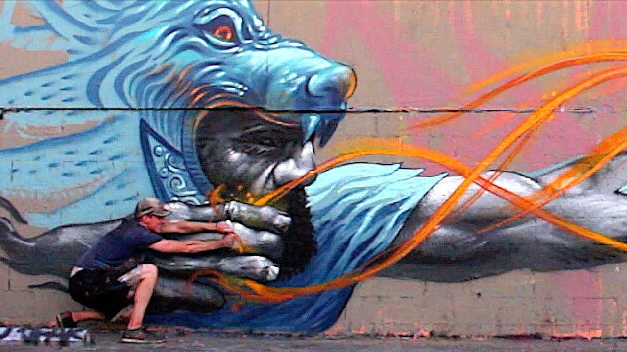 Detail Graffiti Mural Artist Nomer 45