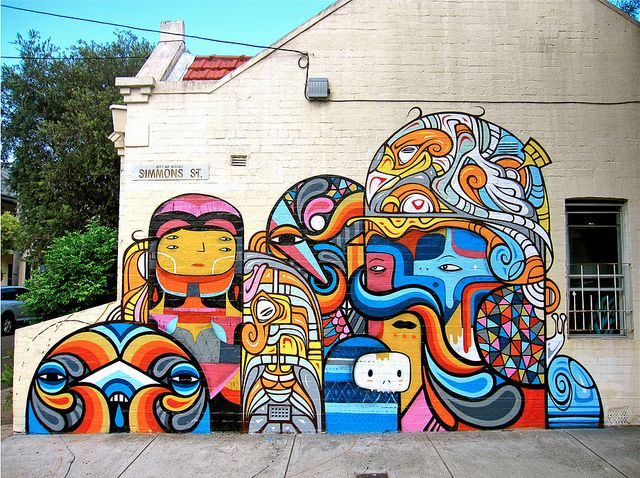 Detail Graffiti Mural Artist Sydney Nomer 4