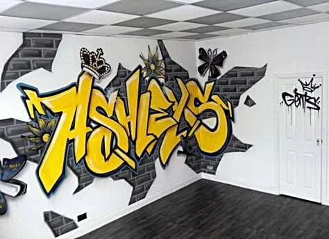 Detail Graffiti Mural Di Kamar Nomer 26