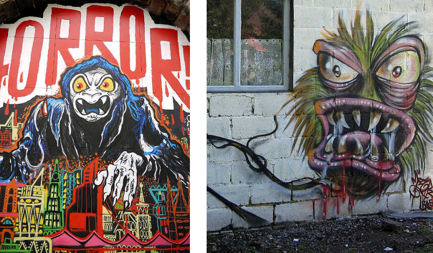 Detail Graffiti Mural Monster Nomer 5
