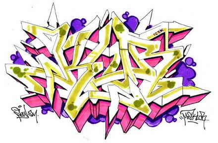 Detail Graffiti Nama Anwar Nomer 36