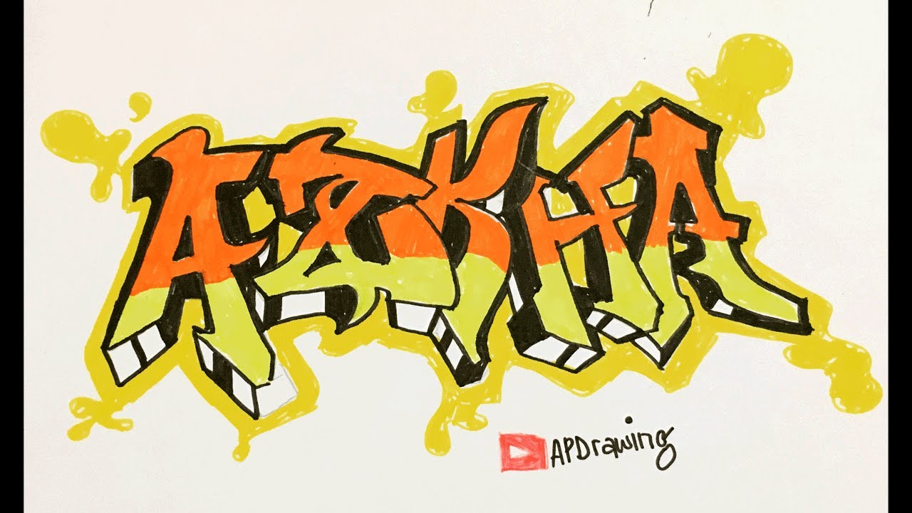 Detail Graffiti Nama Azka Nomer 5