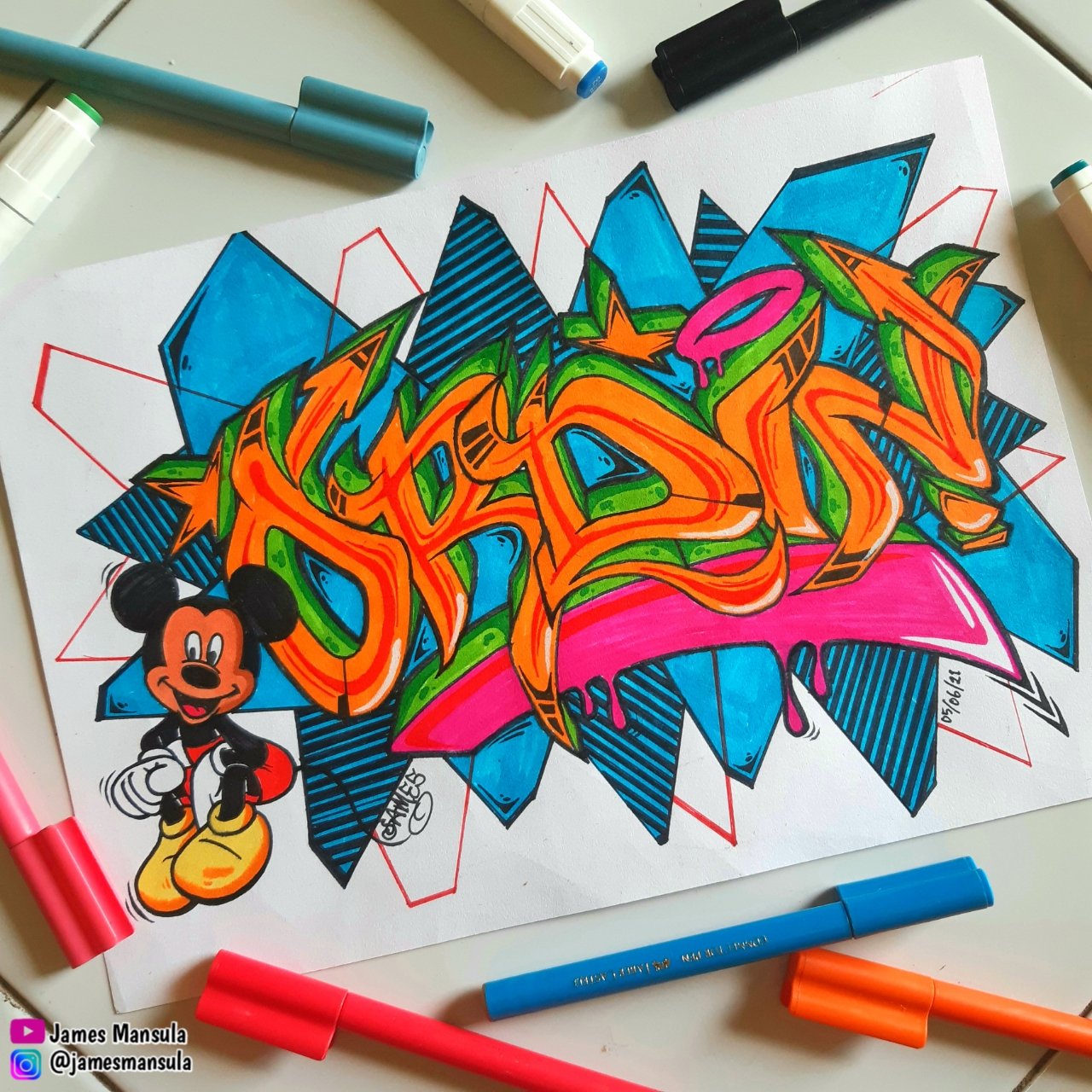 Detail Graffiti Nama Di Buku Tulis Nomer 23