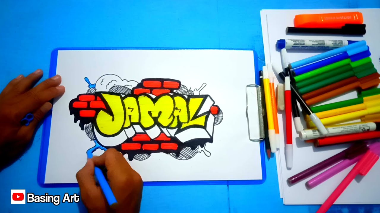 Detail Graffiti Nama Di Buku Tulis Nomer 30