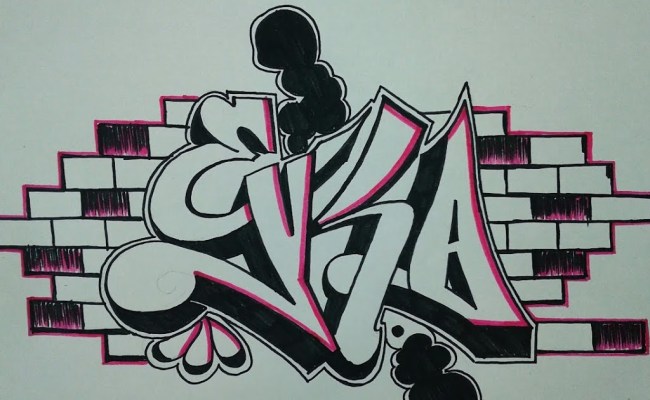 Detail Graffiti Nama Di Kertas Nomer 44