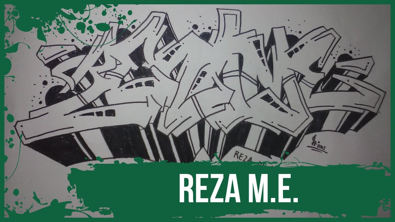Detail Graffiti Nama Reza Nomer 2