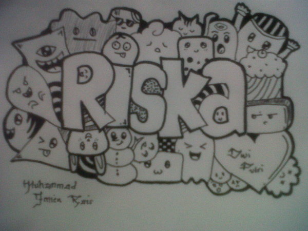 Detail Graffiti Nama Riska Nomer 5