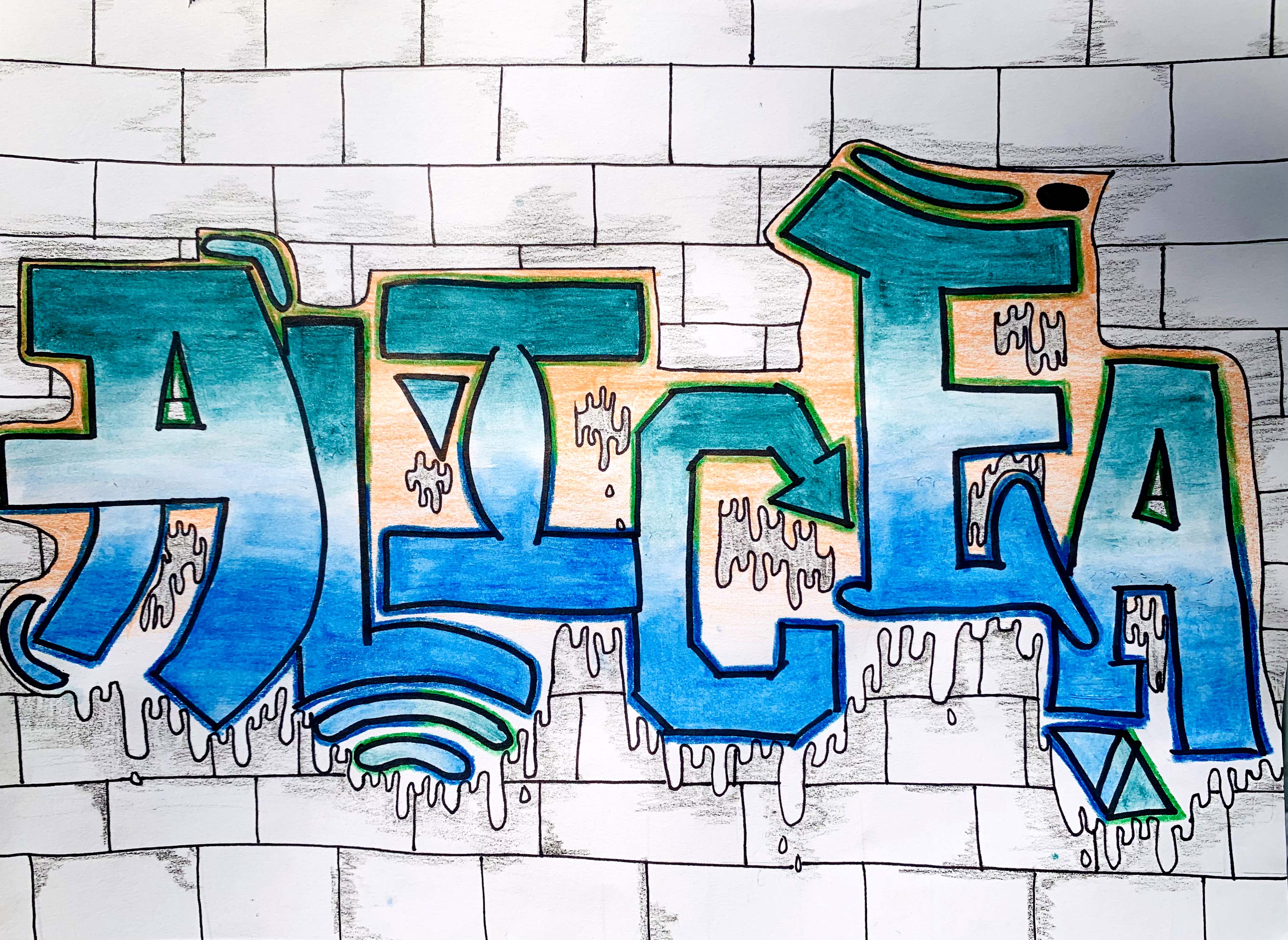 Detail Graffiti Name Art Nomer 6