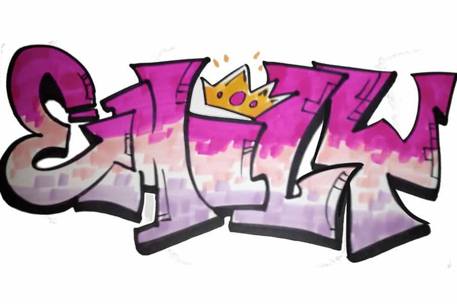 Detail Graffiti Name Art Nomer 55
