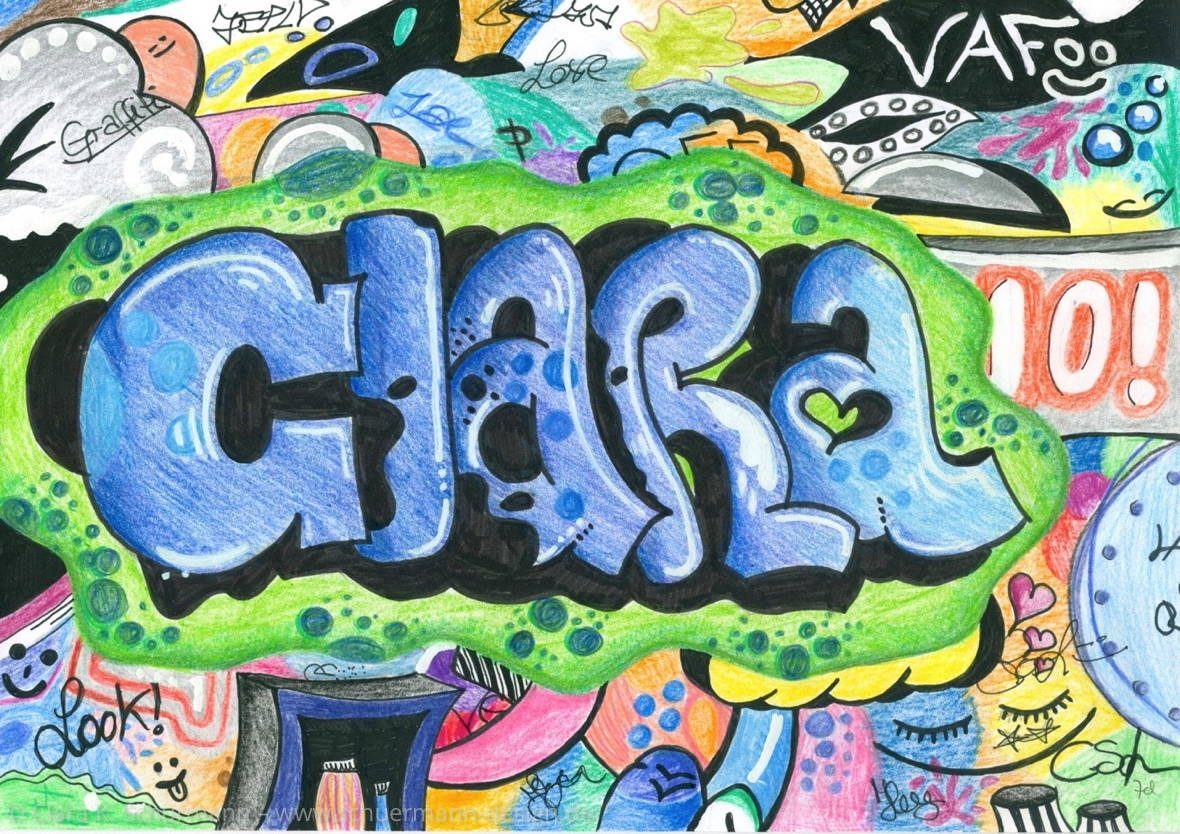 Detail Graffiti Name Chlara Nomer 9