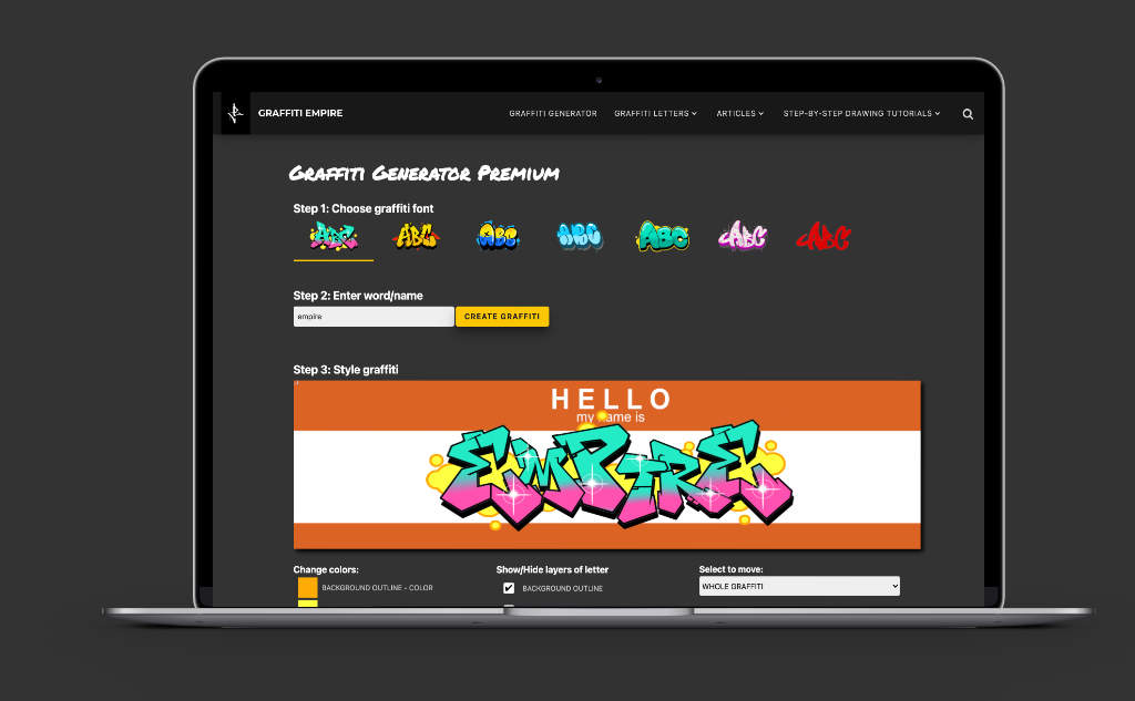 Detail Graffiti Name Generator Nomer 50