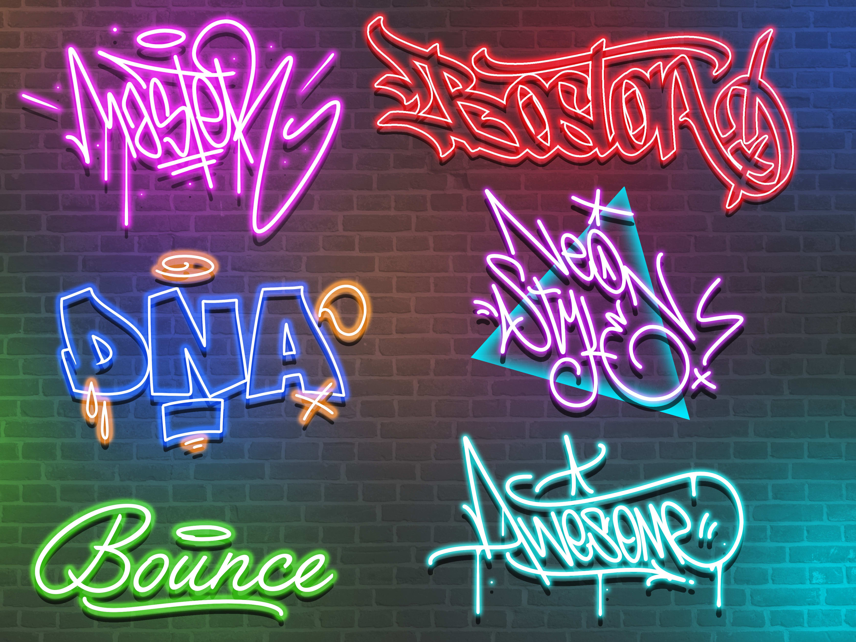 Detail Graffiti Neon Nomer 4