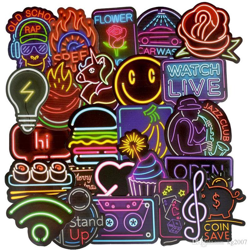 Detail Graffiti Neon Stiker 50 Pcs Stiker Nomer 11