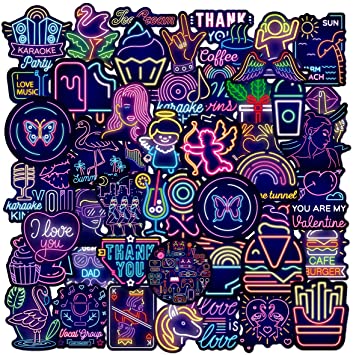 Detail Graffiti Neon Stiker 50 Pcs Stiker Nomer 14