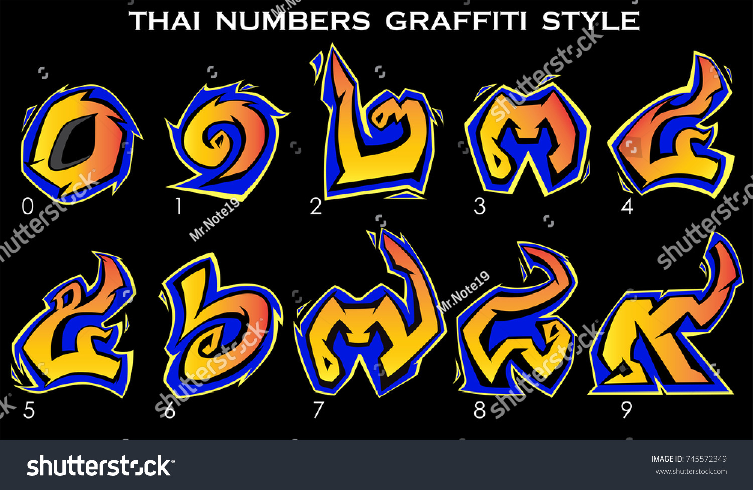 Detail Graffiti Number 0 Nomer 47