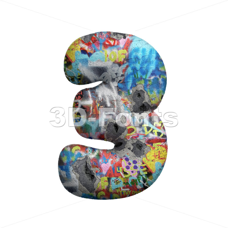 Detail Graffiti Number 3d Nomer 23