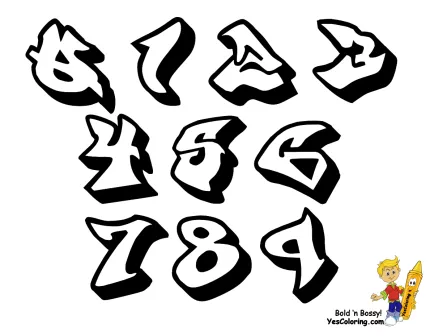 Detail Graffiti Numbers Creator Nomer 3