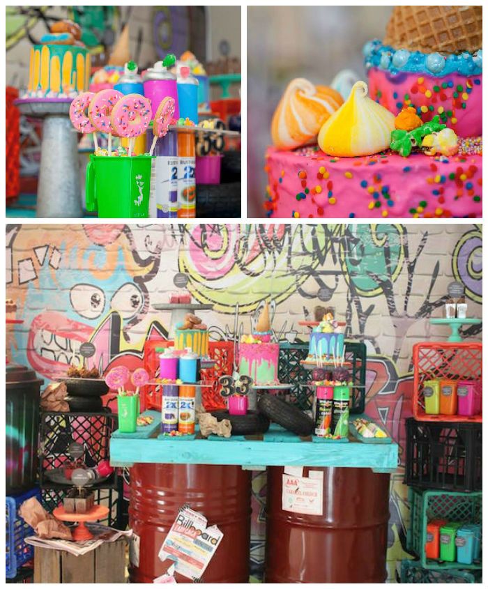 Graffiti Party Centerpieces - KibrisPDR