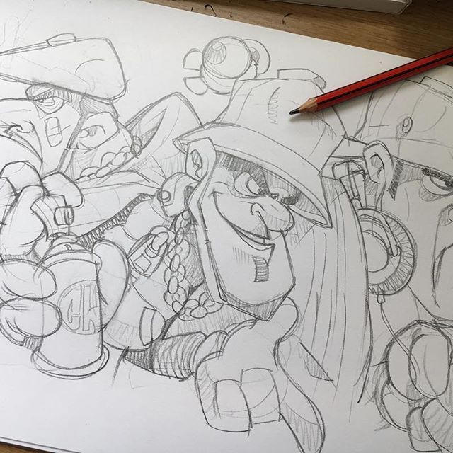 Detail Graffiti Pencil Character Nomer 15