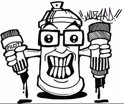 Detail Graffiti Pensil Wizard Nomer 38
