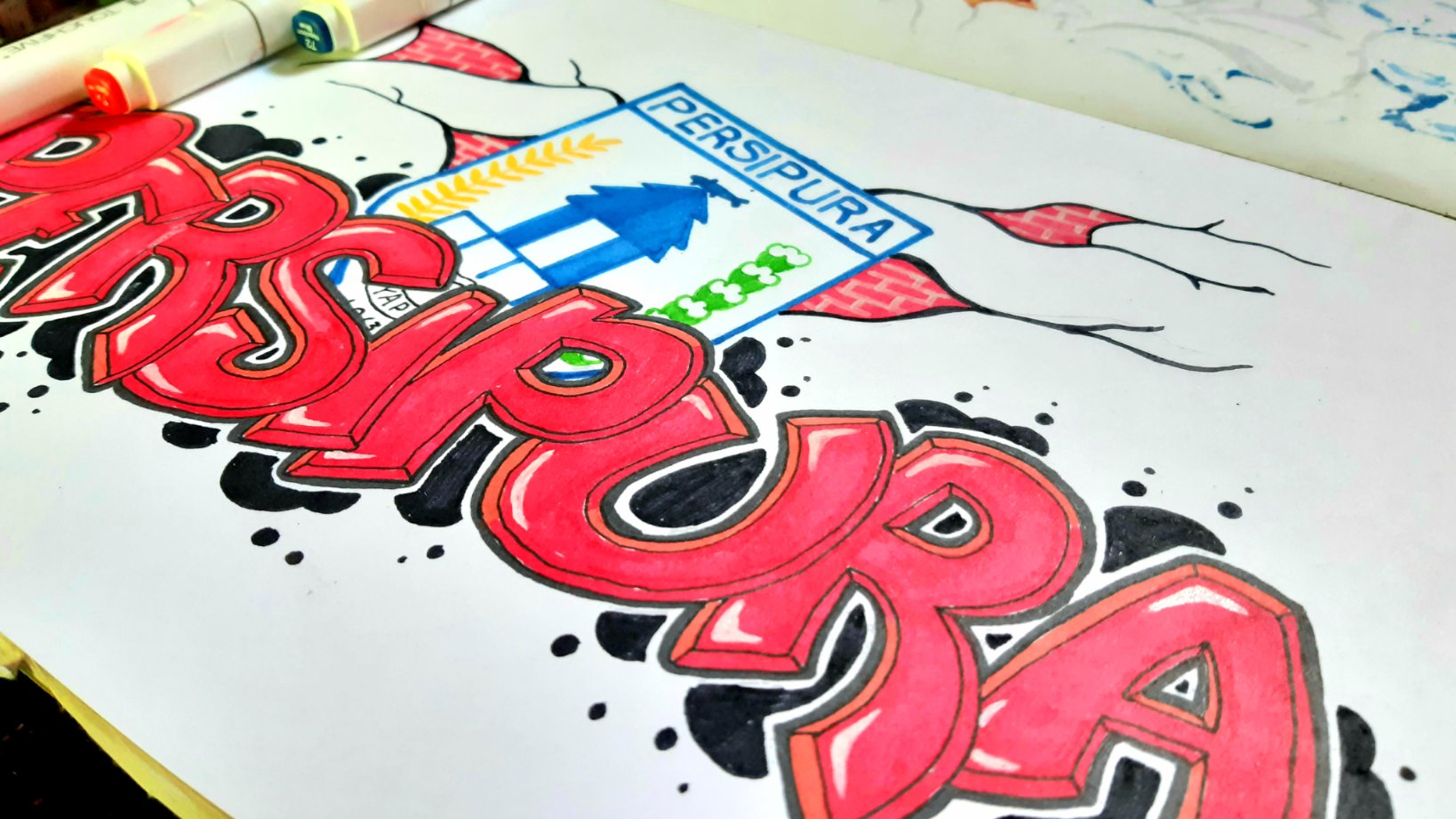 Detail Graffiti Persipura Boaz Salossa Nomer 14