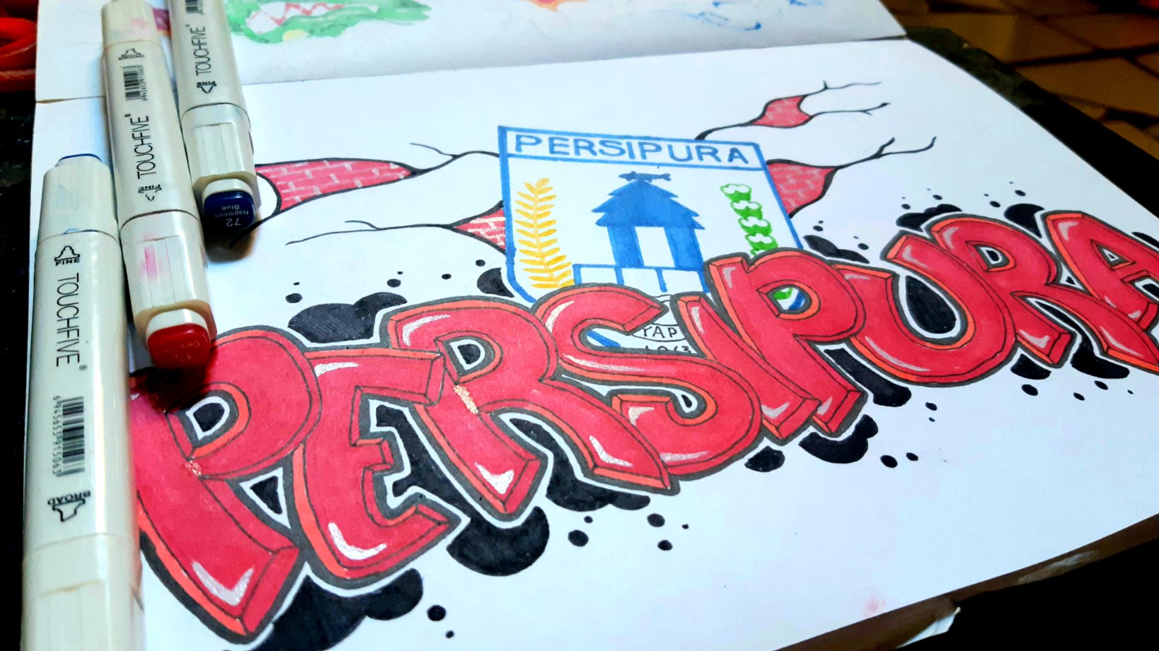 Detail Graffiti Persipura Boaz Salossa Nomer 3