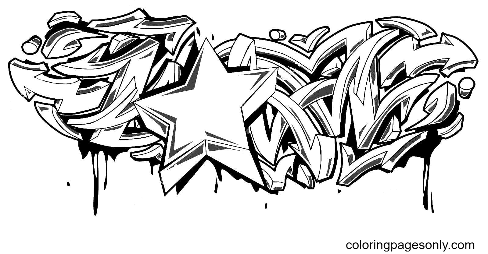 Detail Graffiti Pictures To Color Nomer 45