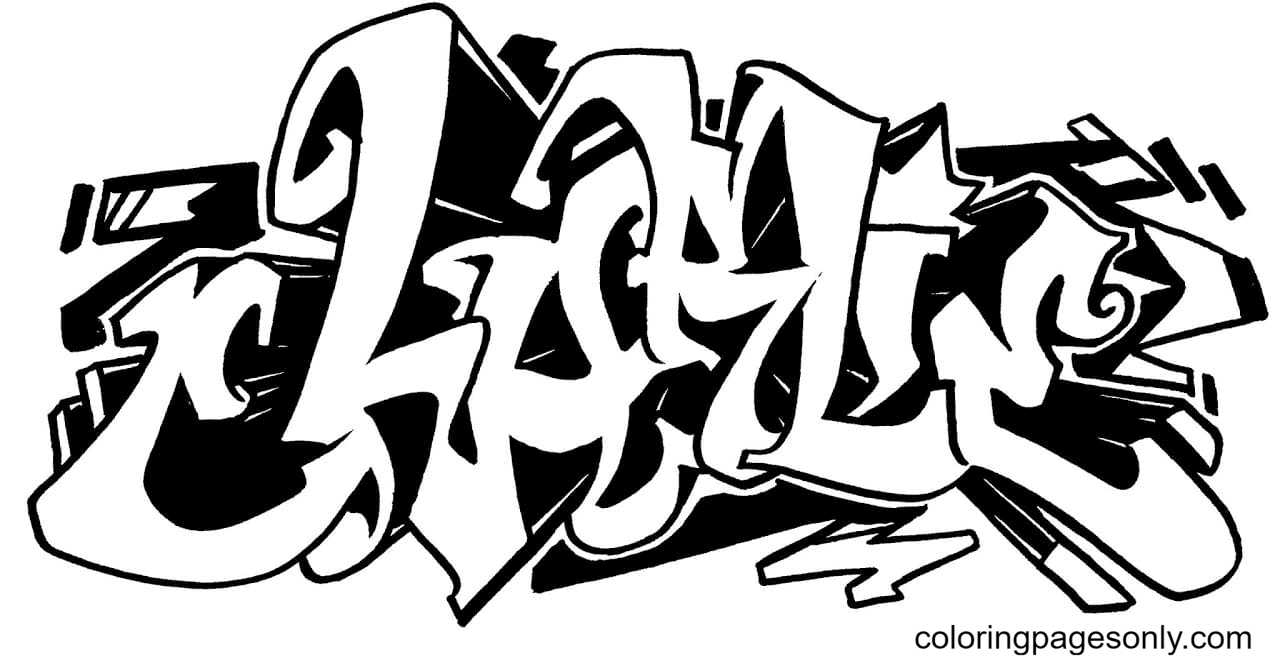 Detail Graffiti Pictures To Colour In Nomer 35