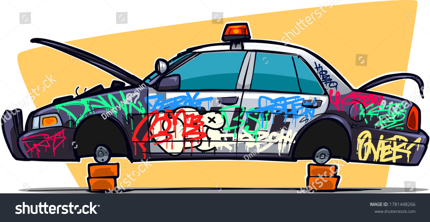 Detail Graffiti Police Car Nomer 46