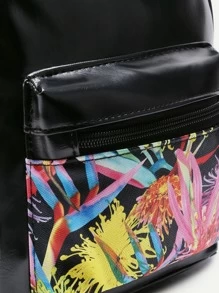 Detail Graffiti Print Pu Backpack Nomer 4