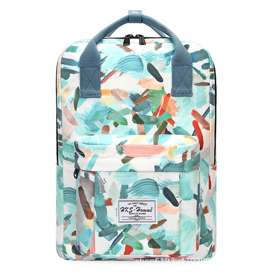 Detail Graffiti Print Pu Backpack Nomer 53