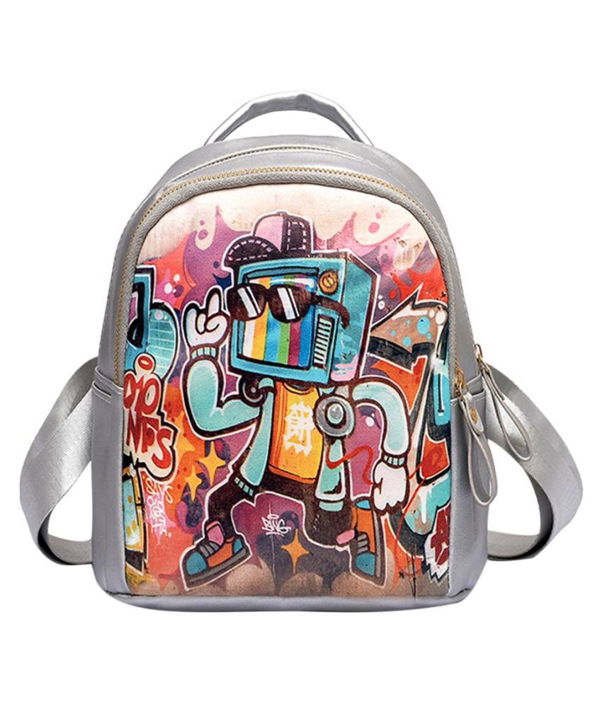 Detail Graffiti Priny Pu Backpack Nomer 17