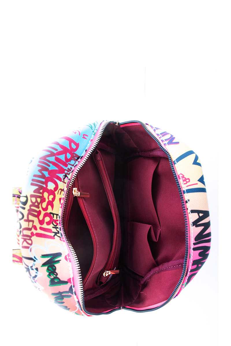 Detail Graffiti Priny Pu Backpack Nomer 25