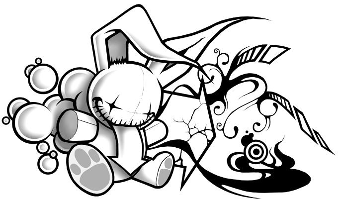 Detail Graffiti Rabbit Nomer 9