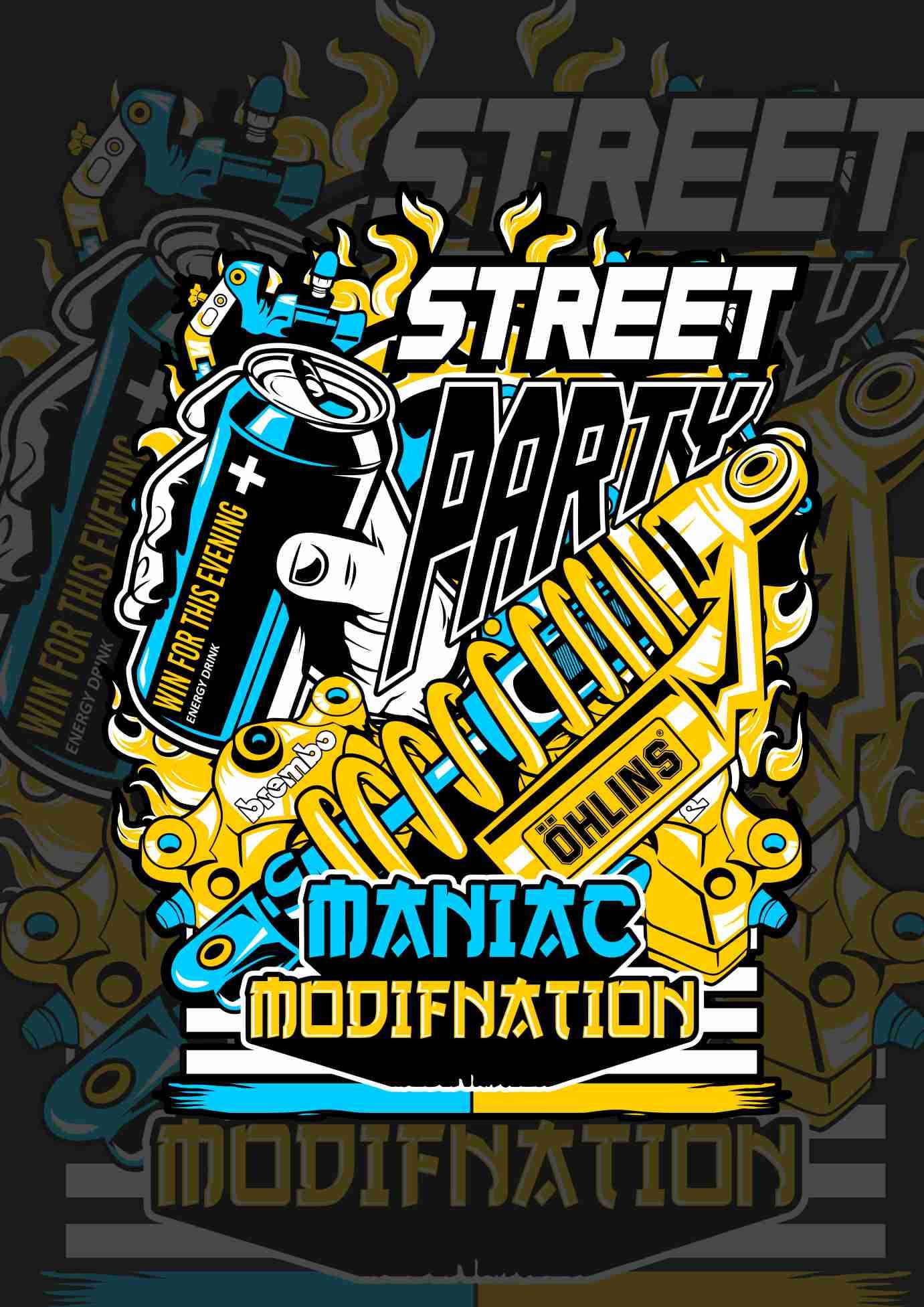 Detail Graffiti Racing Vector Art Nomer 49