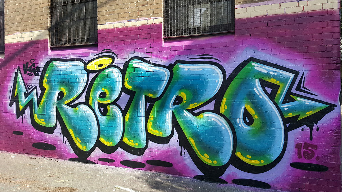 Detail Graffiti Retro Nomer 6