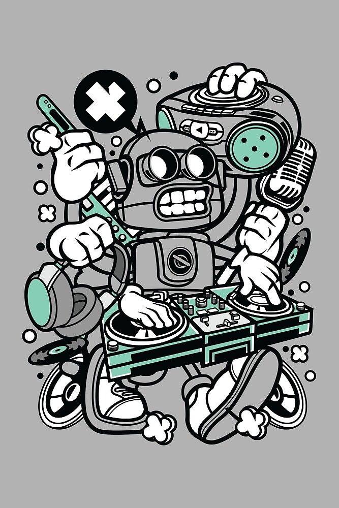 Detail Graffiti Robot Characters Nomer 3