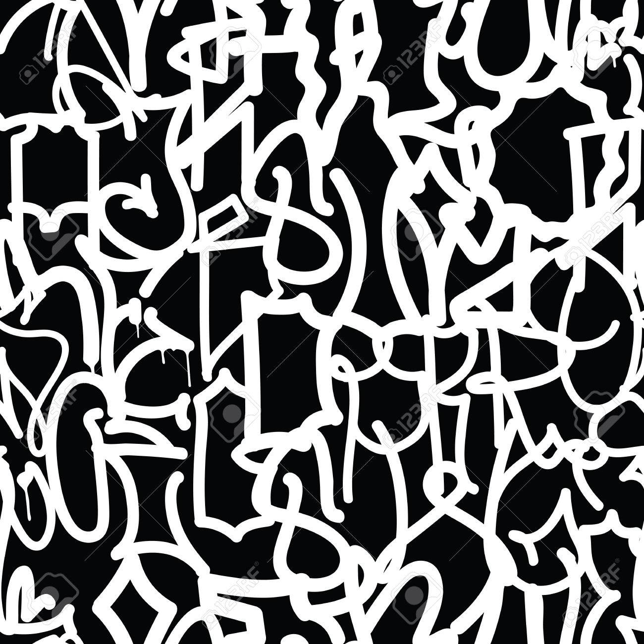 Detail Graffiti Seamless Black White Free Nomer 17