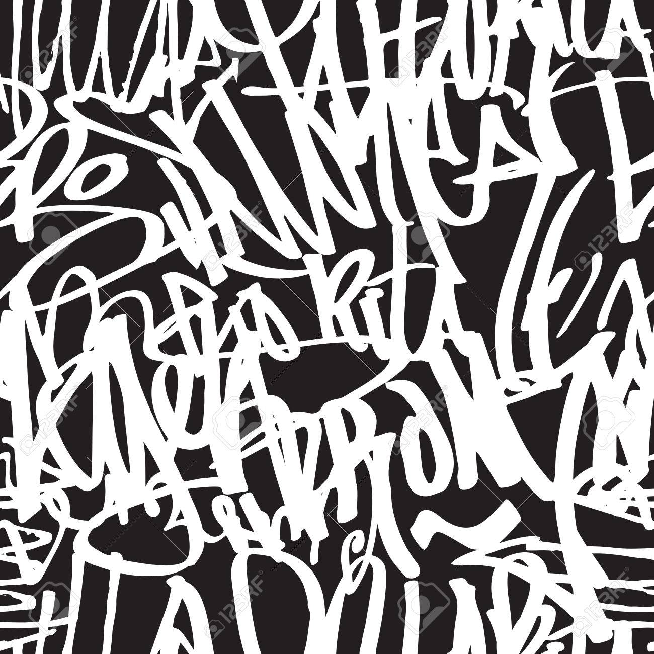 Detail Graffiti Seamless Black White Free Nomer 33