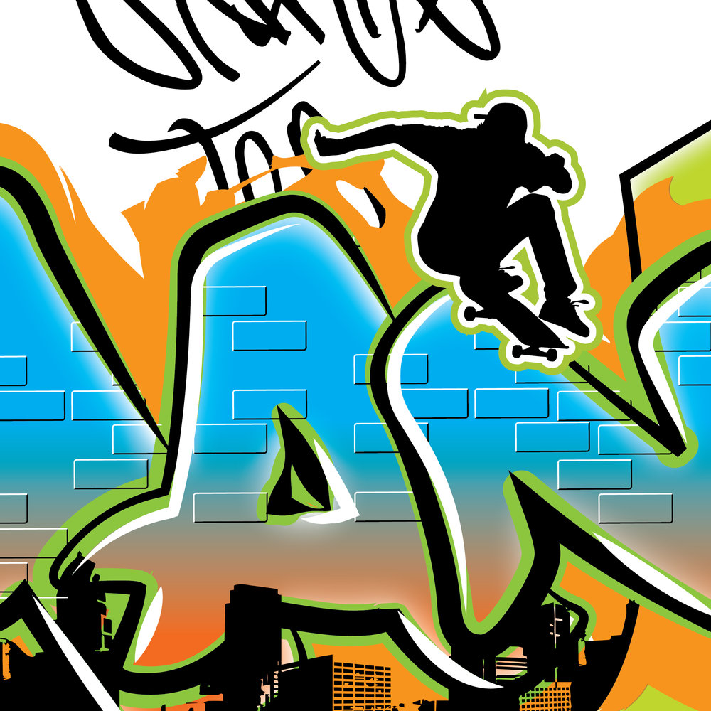 Detail Graffiti Skateboard Art Nomer 35