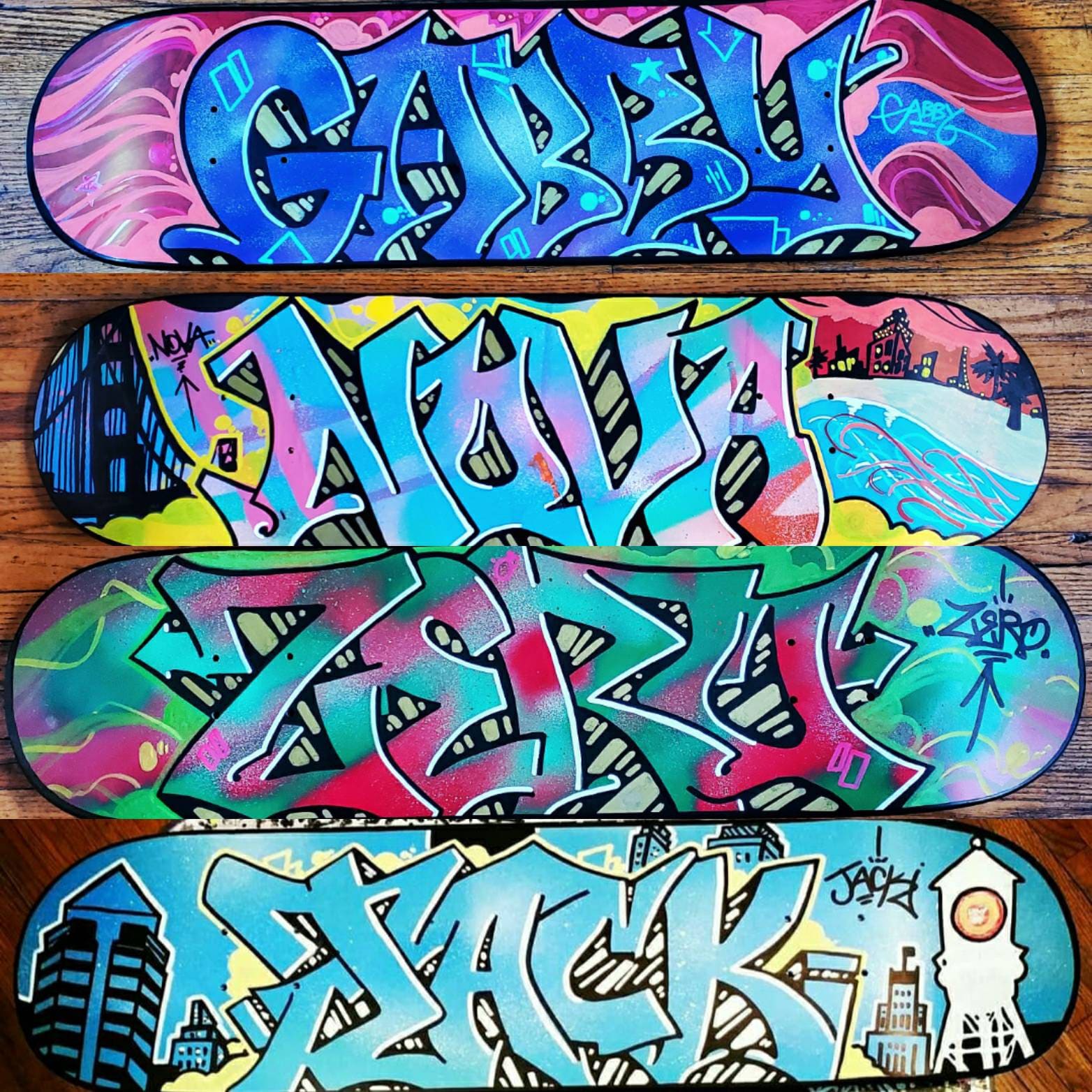 Detail Graffiti Skateboard Art Nomer 48