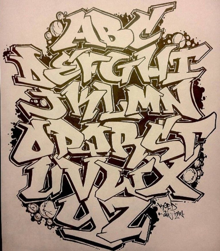 Detail Graffiti Sketch Alphabet Nomer 12