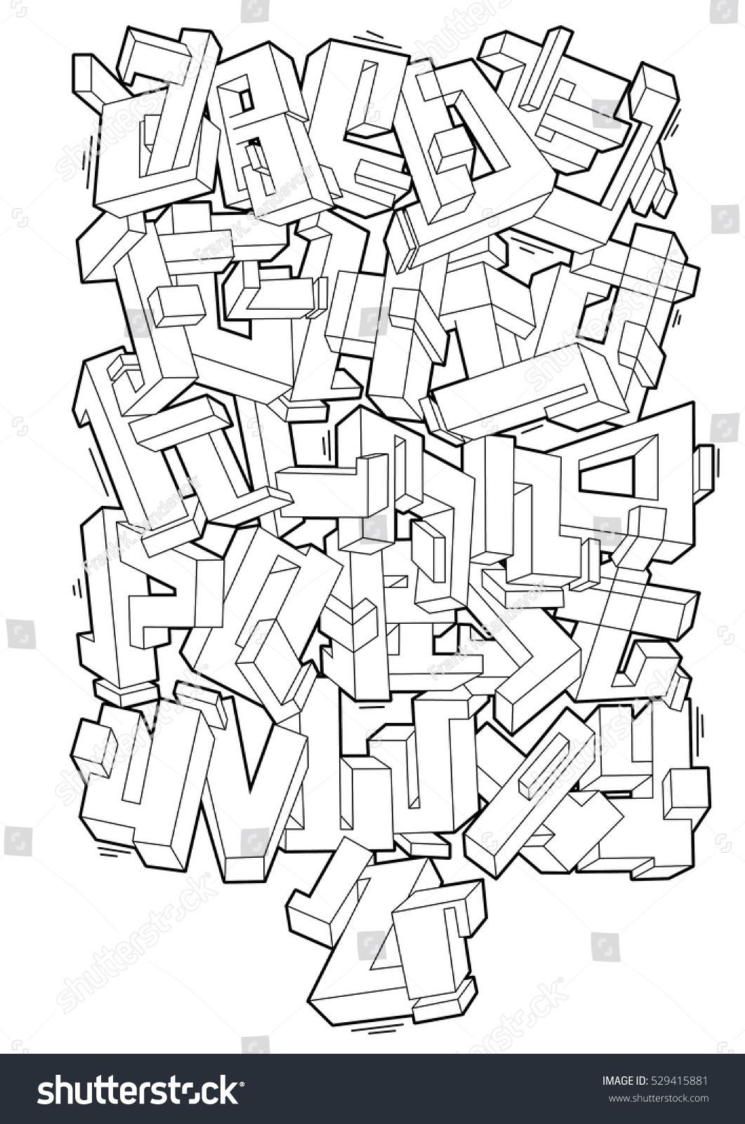 Detail Graffiti Sketch Alphabet Nomer 16