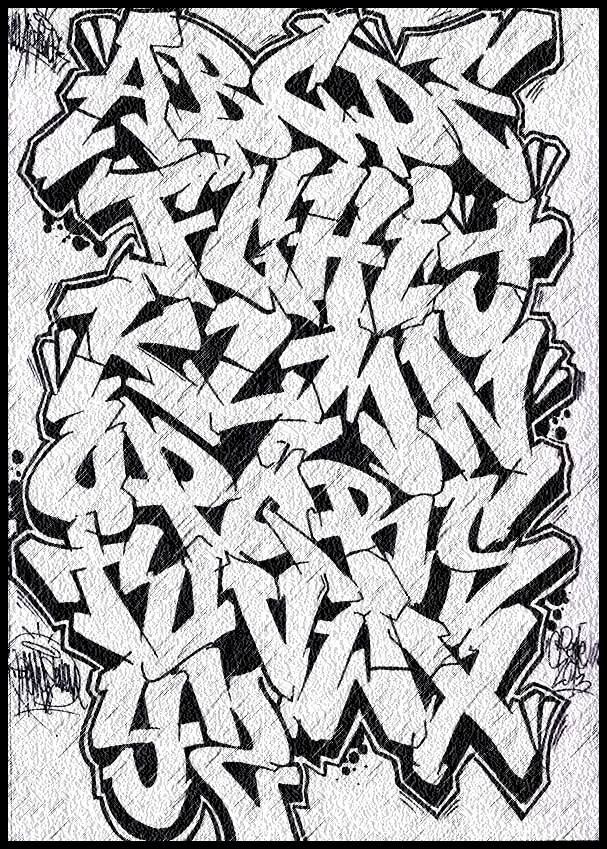 Detail Graffiti Sketch Alphabet Nomer 22