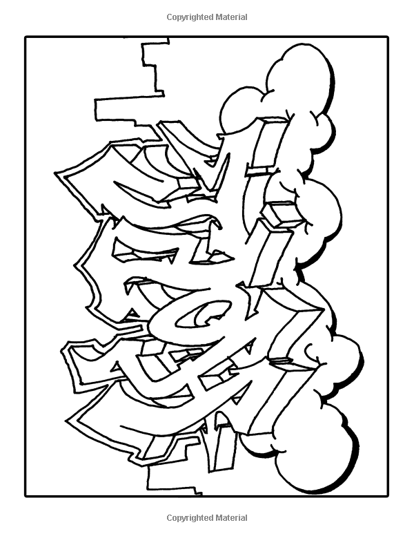 Detail Graffiti Sketch For Coloring Nomer 15