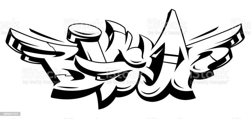 Detail Graffiti Sketch For Coloring Bone Nomer 15