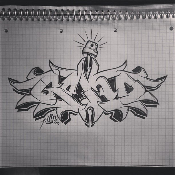 Detail Graffiti Sketch Kertas Nomer 15