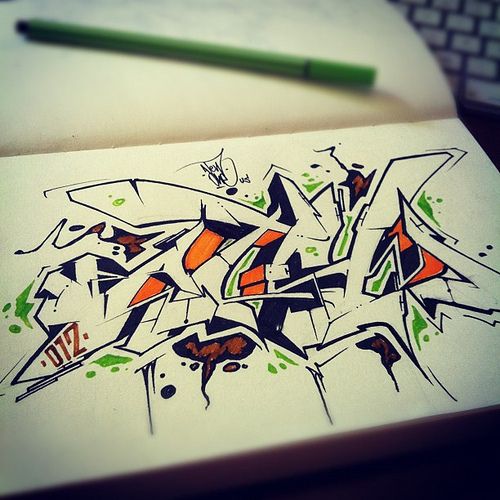 Detail Graffiti Sketch Kertas Nomer 26